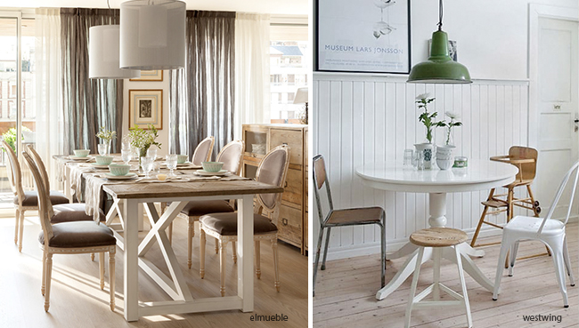 How to decorate a dining room | Blog Versa Home Eat in space table shape and chairs; different light